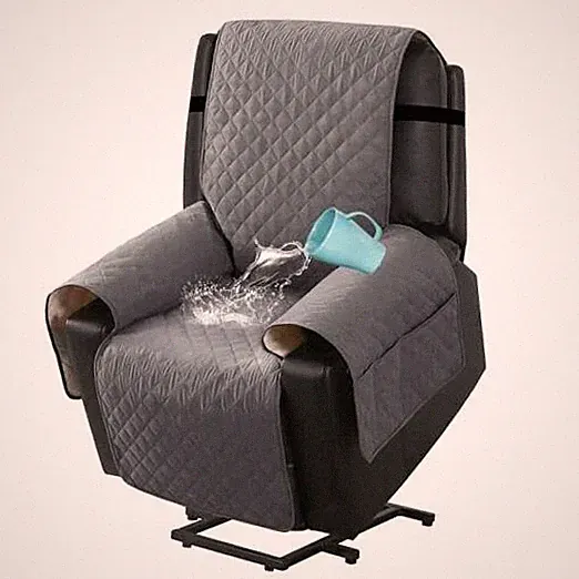 100% Waterproof Power Lift Recliner Chair Cover Non-Slip Electric Grey