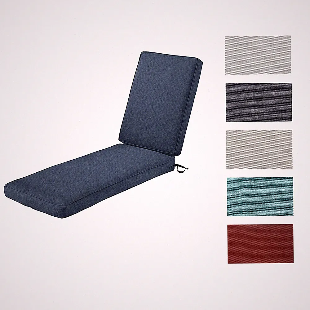 72"/80" Soft Sponge Chaise Lounge Chair Cushion w/Waterproof and Washable Cover