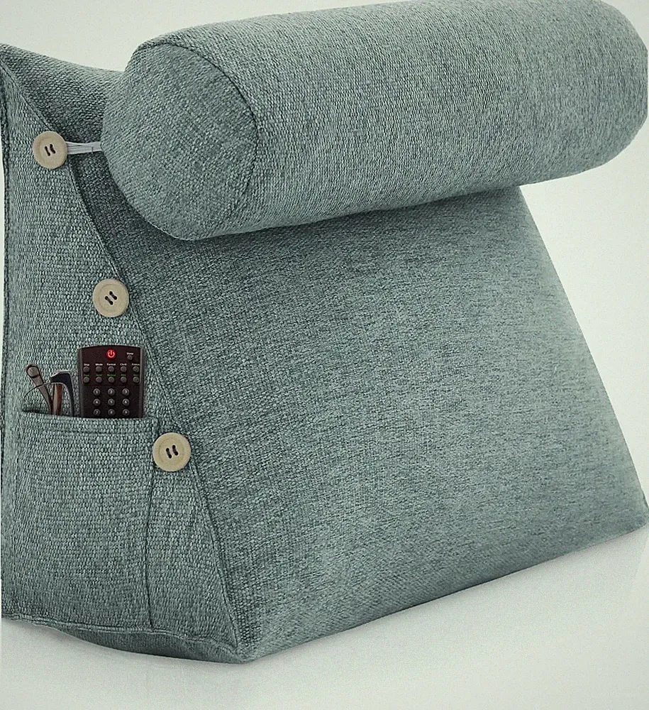 Adjustable Bed Wedge Reading Pillow for Back & Neck Support with Removable Cover