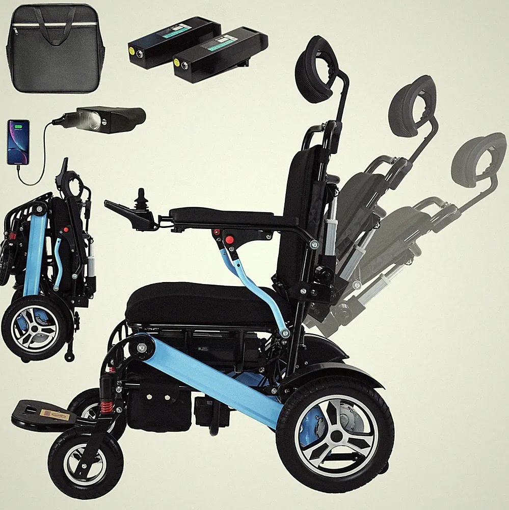 Adult Reclining Electric Wheelchair, 30+ Miles Travel Distance, 20.5" Seat Width
