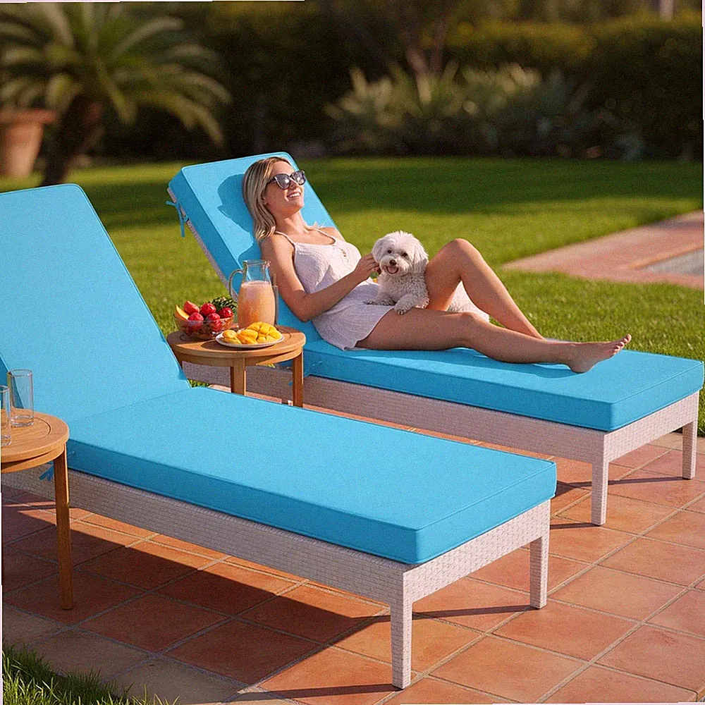 Chaise Lounge Cushions Outdoor Set of 2 - Waterpro