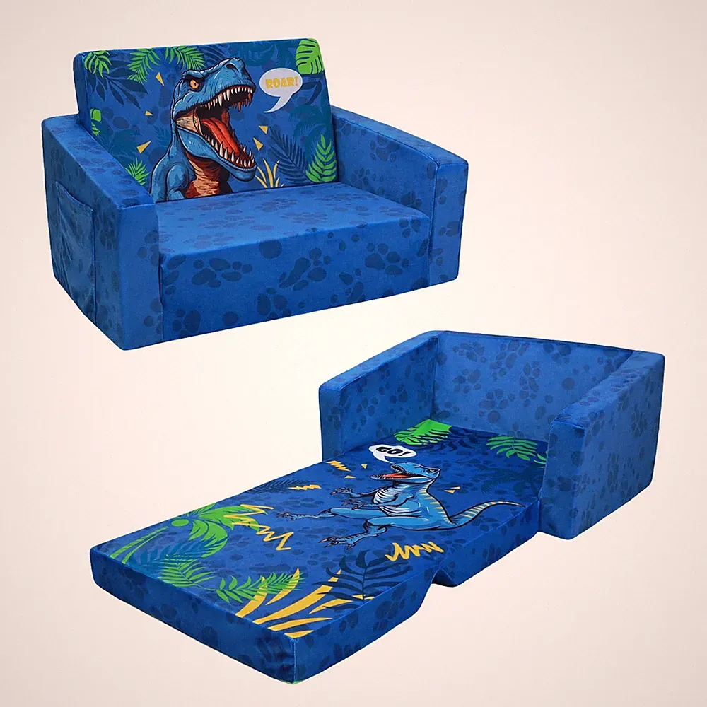 Foldable Sofas Couch 2 in 1 Children Convertible Sofa to Lounger Flip Open To...