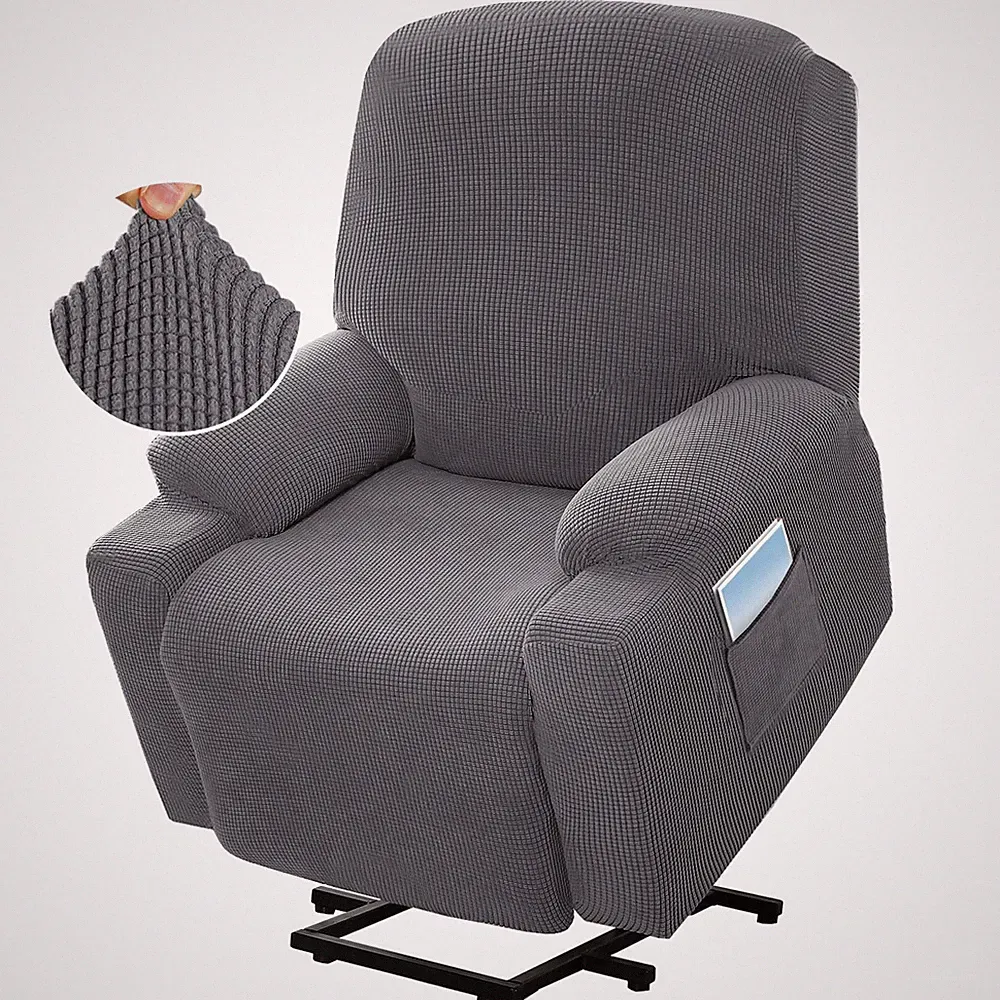 High Stretch Recliner Slipcover with Side Pocket Electric Power Lift Recliner...