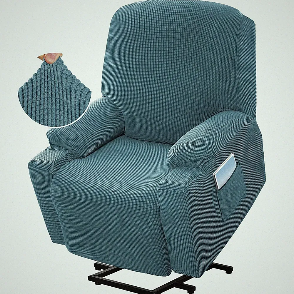 High Stretch Recliner Slipcover with Side Pocket Power Lift Recliner Chair Co...