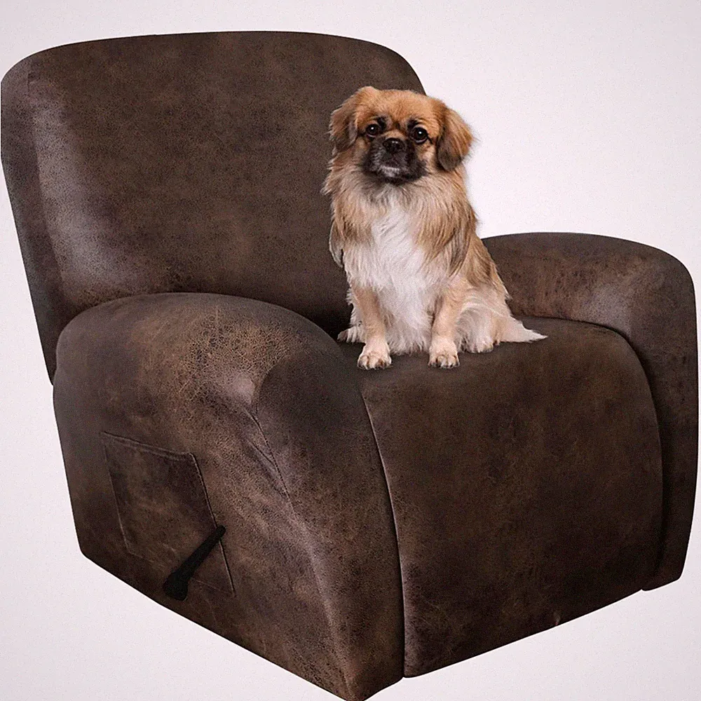 Leather Like Recliner Chair Covers Heavy Duty, 4 Pieces Recliner Cover for Re...