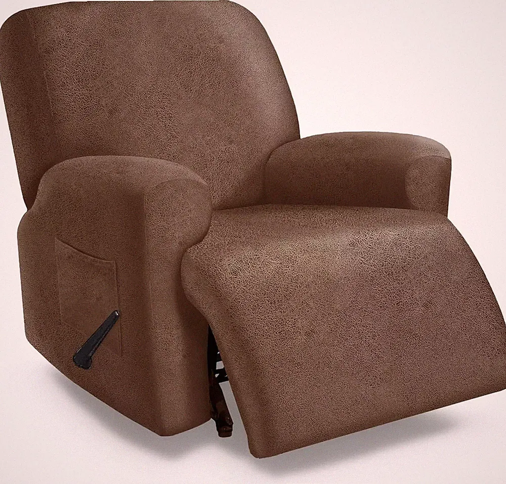 Recliner Chair Covers Large Size Oversized - 4 Pieces Leather like Extra Large R
