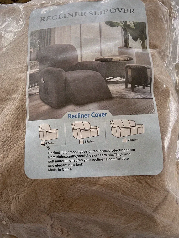 Recliner Slip Cover Light Brown Soft Fits Most Recliners New Sealed
