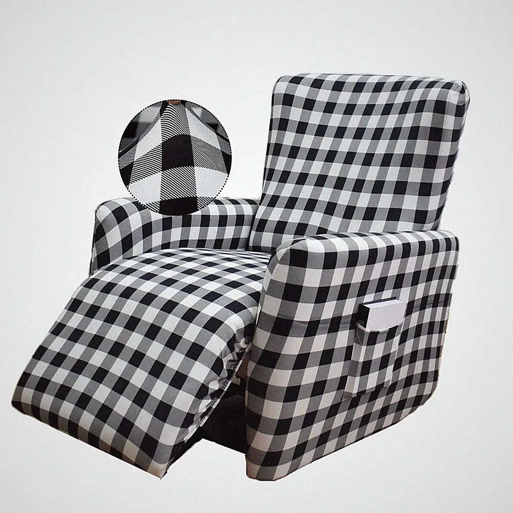 Stretch Recliner Cover 4 Pieces Power Lift Recliner Chair Cover Reclining Cou...