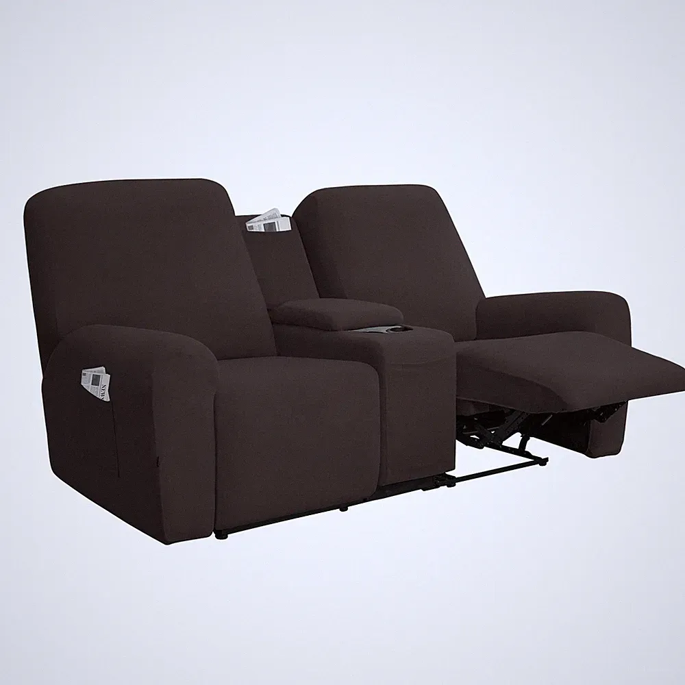 Stretch Recliner Loveseat Cover with Center Console Sofa Slipcover Soft Fitte...