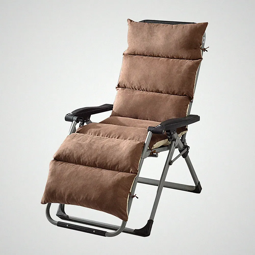 Suede Lounge Chair Cushion Cover Removable Outdoor Recliner Chaise Pad Cushion