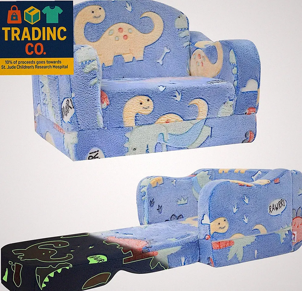 Thick Comfy Toddler Chair and Couch for Kids,2-In-1 Soft Plush Fold Out Sofa for