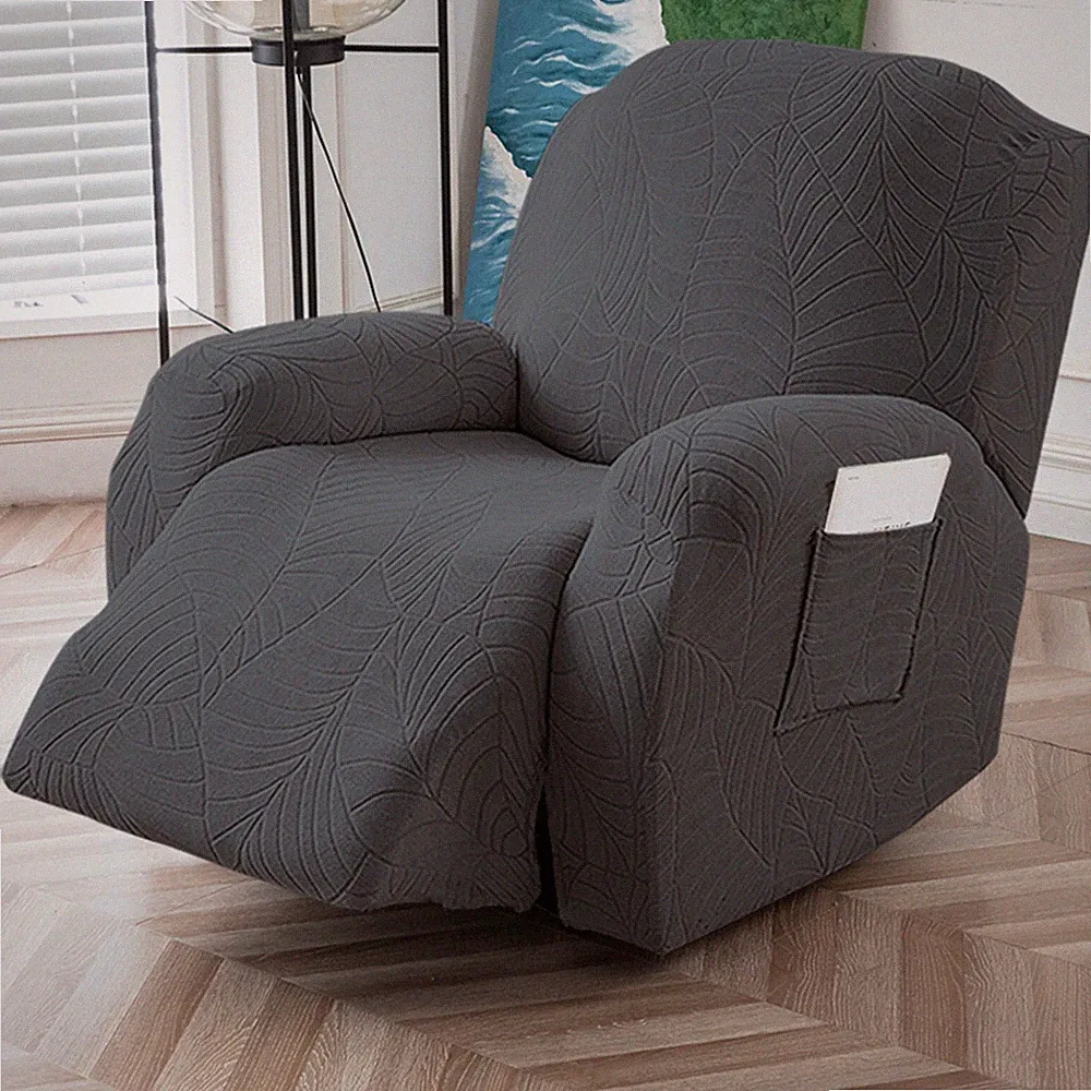Waterproof leaf jacquard stretch recliner sofa cover, furniture protection